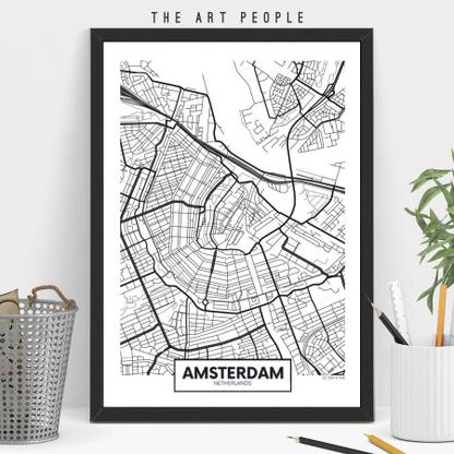 AMSTERDAM MAP Poster Paper Print