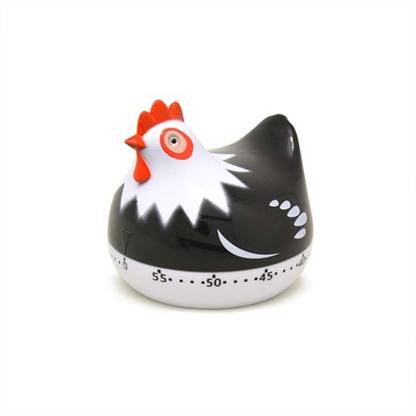 fesa Mechanical Kitchen Timer 0~ 60 MIN -The Rooster Black Analog Kitchen Timer