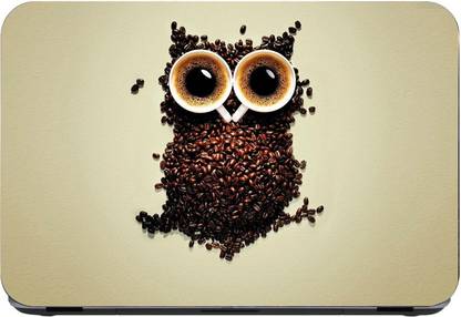 Flipkart SmartBuy Owl Coffee 3m or avery imported vinyl woith lamination Laptop Decal 15.6