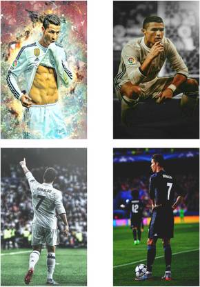 Cristiano Ronaldo Poster Set of Four Posters | Ronaldo poster | Cristiano Ronaldo poster for room Paper Print