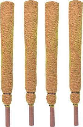 Coirgarden Coco Pole - Coir Stick 2 Feet (61 cm) - 4 - Moss Stick for Money Plant, Housing Plants, Indoor Plants - Pieces Garden Mulch