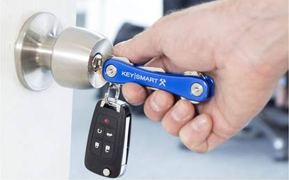 KEY SMART KeySmart Rugged Multi-Tool Key Holder with Bottle Opener and Pocket Clip (2-14 Keys, Black) KS670 BLU Key Chain