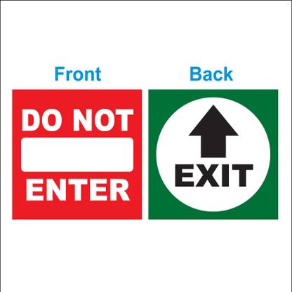 NPLABEL Exit/Do Not Enter Stickers Green, Red, White, Black Color Emergency Sign