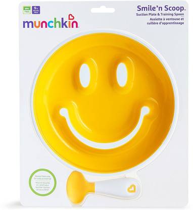 MUNCHKIN Smile 'n Scoop Plate -BPA Free Plastic  - Plastic