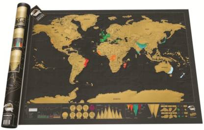 Scratch Off Map of The World Premium XL Poster, Premium Wall Art Gift for The Loved Ones and Travelers, Track Your Adventures Paper Print