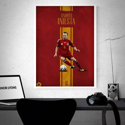 Cool, Trendy, Quirky Posters "Andres iniesta Design ", Rolled Posters Frame not Included (12 x 18 IN) (Multicolored PST7409) Fine Art Print