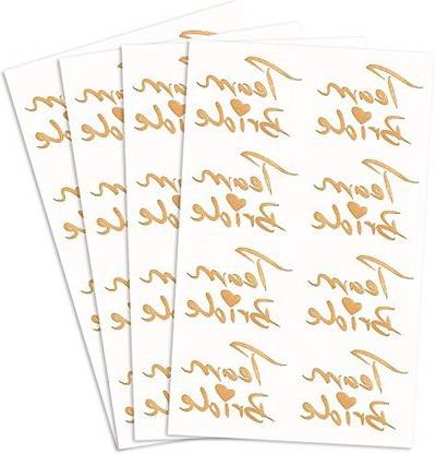 Generic KUUQA Gold Temporary Team Bride Tattoos Bachelorette Party for Hen (4 Pcs)