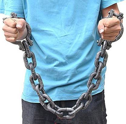 DealgladUK Halloween Costume Party Trick Props Plastic Wrist Shackles Prison Handcuffs