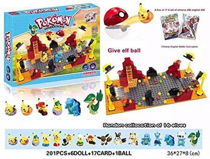 Itoys Inc Pokemon Go - Building Blocks Game Set 6 Figs Pikachu Ball Card Collection #De009