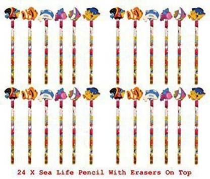 Generic The Harlequin Brand 24 X Sealife Pencils with Erasers on Top