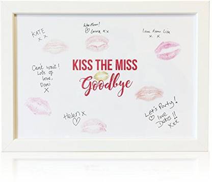 Myprints Kiss The Miss Goodbye Framed Hen Party Keepsake Gift For Bride To Be