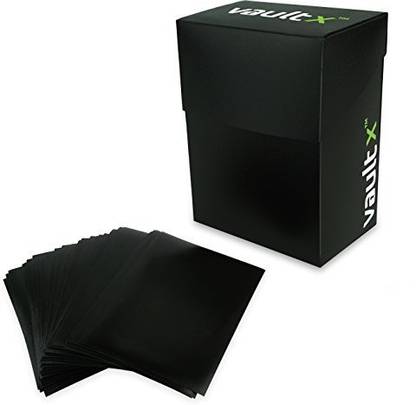 Vault X Deck Box and 100 Black Card Sleeves - Medium Size for 70-80 Sleeved Cards Pvc Free Holder Tcg Mtg, Pokemon, Yugioh!, Star Realms, Wars X-Wing, Wow (Medium + 100)