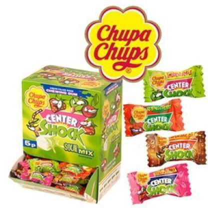 Perfetti 100 X Party Favour Sweets - Chupa Chups Centre Shocks Liquid Filled Sour Gum (Ideal Bag Filler / Pinata Prize. )