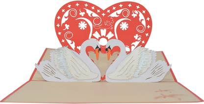 Paperkraft Swans Anniversary Pop Up Greeting Card