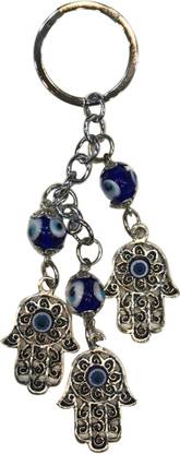 Ryme Hamsa Hand of Fatima Evil Eye Keychain & Keyring Key Chain