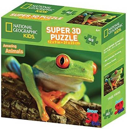 Prime 3D National Geographic Ng13556 "Super 3D Tree Frog" Puzzle (63-Piece)