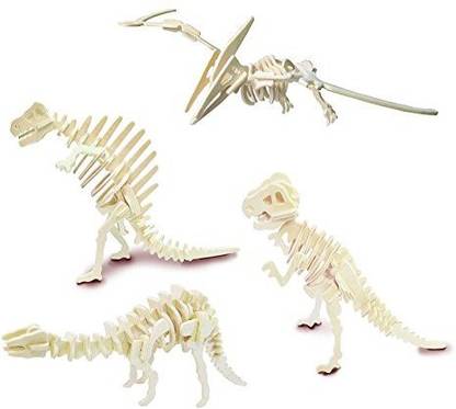 Generic Quay Dinosaur Set 4 - Woodcraft Construction Kit Fsc