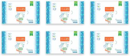 Tulips Toilet Wet Paper Wipes 100% Flushable 10 Wipes Each (Pack of 6)