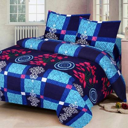 AS2 144 TC Polycotton Double Floral Flat Bedsheet