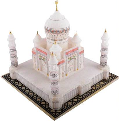THE TAJ FASHION Valentine's Day Gift TAJ - The symbol of love .Artist Haat Indian White Marble Handmade Agra Tajmahal Replica Reconstructed Model/Symbol Of Love/Valentine's Gift/taj mahal gift Decorative Showpiece Decorative Showpiece  -  16 cm