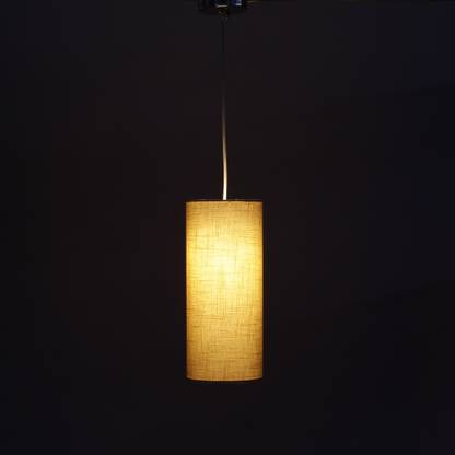 craftter Matka Silk Textured Light Brown Color Fabric Long Hanging Lamp. Pendant Lamp Ceiling Lamp