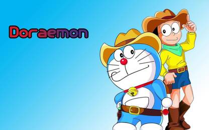 Cartoon Doraemon Nobita Poster Paper Print