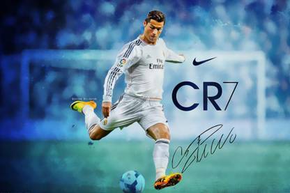 Cristiano Ronaldo - Soccer player of Real madrid Team Poster Paper Print