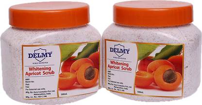 DELMY Whitening Apricot Scrub (2 Bottles of 500 g each) Scrub