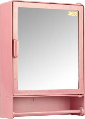 ZOOM Good Morning Bathroom Mirror Cabinet (Rod) Plastic Mirror Storage Chest ... Plastic Wall Shelf