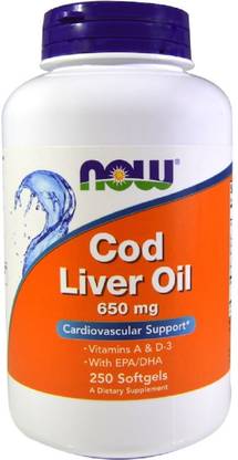 Now Foods Now Foods, Cod Liver Oil, 650 mg, 250 Softgels