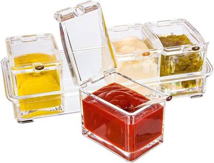 4square Sauce Set Crystal