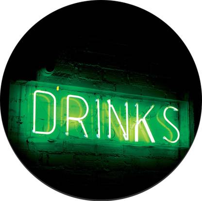 CRAZYINK MPADROUND-Drinks Glow Non Slip Base Mousepad