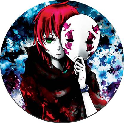 CRAZYINK MPADROUND-Anime Mask Boy Non Slip Base Mousepad