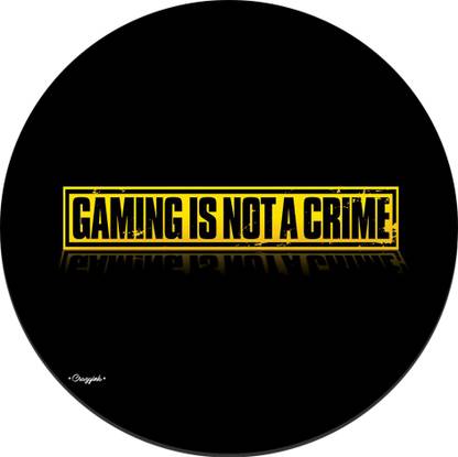 CRAZYINK MPADROUND-Gaming is NOt Crime Non Slip Base Dual Sided Mousepad