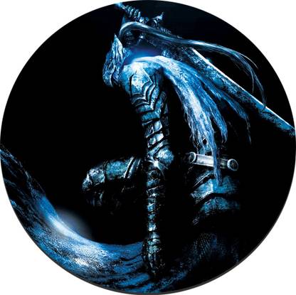 CRAZYINK MPADROUND-Blue Dark Warior Non Slip Base Mousepad