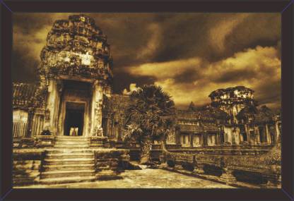 Mad Masters Mad Masters Old Ancient Temple 1 Piece wooden framed painting |Wall Art | Home Décor | Painting Art | Unique Design | Attractive Frames Digital Reprint 12 inch x 18 inch Painting