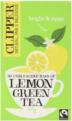 clipper Organic Lemon Green Tea 20s TSC - 40g Lemon Green Tea Bags Box