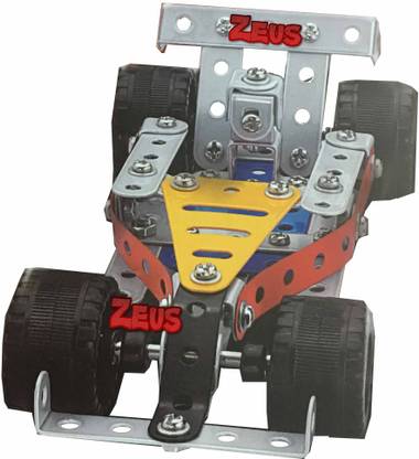 ZEPHYR Mechanix Racing Cars 15 Models Metallic Parts and screws 155 Pieces Metal Car construct with different designs for 7 years and above