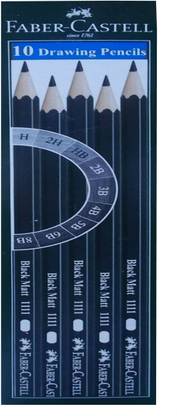 FABER-CASTELL 10 Black Matt (Without Eraser) (4B) Pencil
