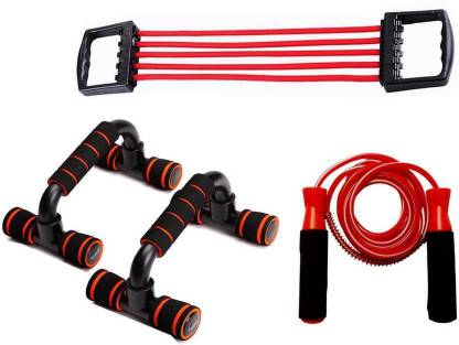 L'AVENIR Chest Expander, Push Up Bar, Skipping Rope Fitness Accessory Kit Kit