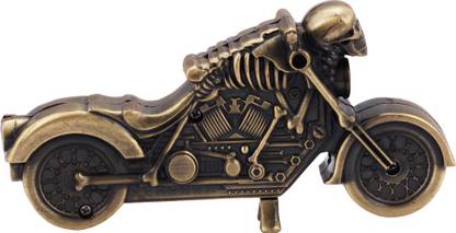 Bismaadh ANTIQUE GOLD BIKE SKULL FACE CIGARETTE Pocket Lighter