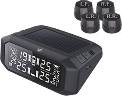 Smiledrive Digital Tire Pressure Gauge Smart Wireless Tyre Pressure Monitoring System/Device with LCD Display & 4 External Wireless Tire Sensors for Cars & SUVs