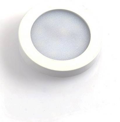 Slang LED Round Surface Panel Cabinet Light 5 Watts - White(6500K)-(For Ceiling/Cabinet Surface)- Pack of 2 Recessed Ceiling Lamp