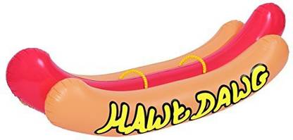 Generic NPW Extra Large Novelty Inflatable Hot Dog Pool Toy - Giant Hawt Dawg Float by Pop Fix