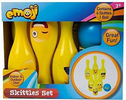 invero Kids Children Fun Emoji Bowling Set Includes 6 Skittles and Ball Ideal for Christmas Birthday or General Gift