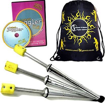 Generic Juggle Dream / Flames N Games 3X Pulsar Fire Juggling Torches Pro Torch Set of 3 + Instant Clubs Dvd N Travel Bag! Exellent Training for Juggling!