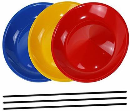 Generic Kunststoff-Technik Schwab KG 3 Juggling Plates Spinning with Wooden Sticks or Plastic Sticks, Mixed Colours Sold