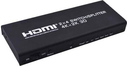 microware HDMI-Switch-Splitter-2-Input-4-Output-2x4-Support-SPDIF-AUX-3-5mm-3D-1080P Media Streaming Device
