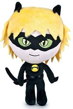 Generic Miraculous Ladybug Plush, Soft Toys, Original, 3 Different Characters Available! (Chat Noir(Black&Yellow))  - 4.88 inch