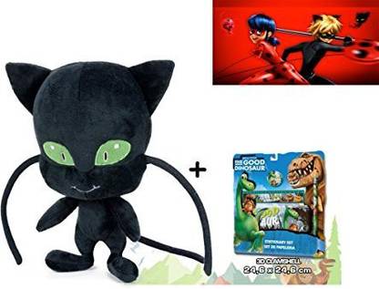 Miraculous : Tales Of Ladybug: 1 Plush Toy Plagg 16"/40Cm + Set Stationery "The Good Dinosaur".  - 5.12 inch